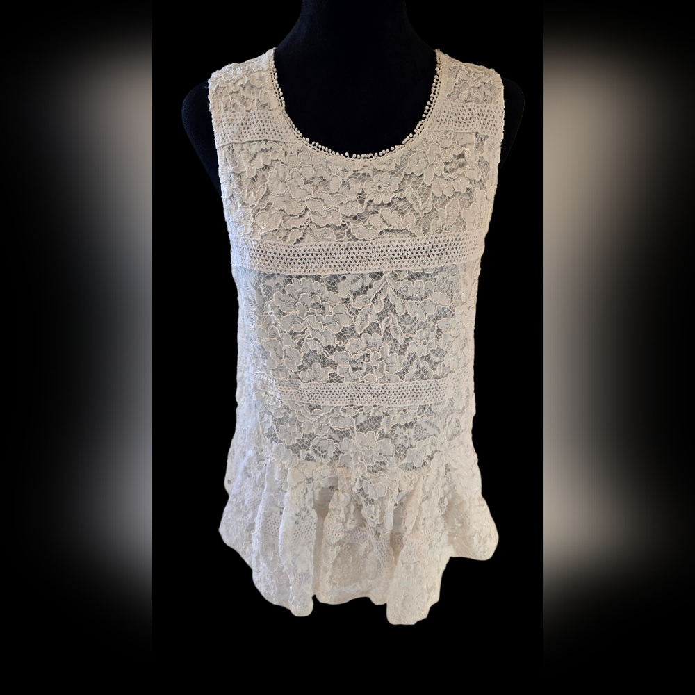 Cristina Ivory Lace Tank